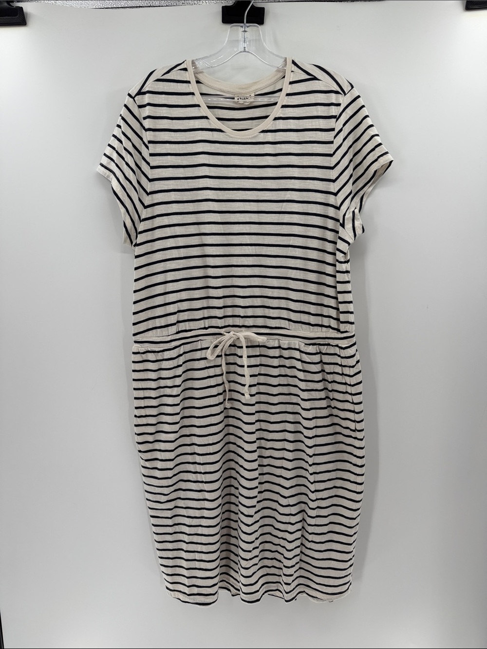 Pact Women's 100% Organic Cotton Short Sleeve Dress - Navy/White - XL